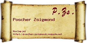 Poscher Zsigmond névjegykártya